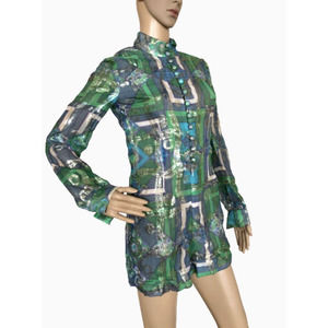 Vintage Rizkallah Malcolm Starr Romper Psychedelic Playsuit